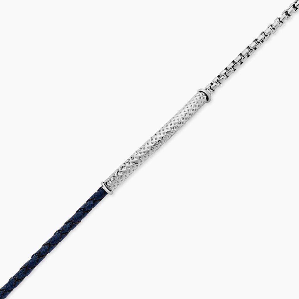 Bracelet Cuir De Vache Bleu -  Homme | Histoire d&rsquo;Or