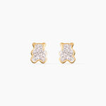 Boucles D'oreilles Puces Emerica Ours 0 Or Jaune Strass - Clous d'oreilles Enfant | Histoire d&rsquo;Or