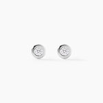 Boucles D'oreilles Puces Argent Blanc Laureano Oxydes De Zirconium - Boucles d'oreilles fantaisie Femme | Histoire d&rsquo;Or