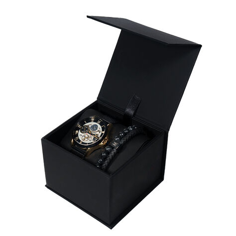 Coffret De Montre Montignac Round Noir - Montres Homme | Histoire d’Or