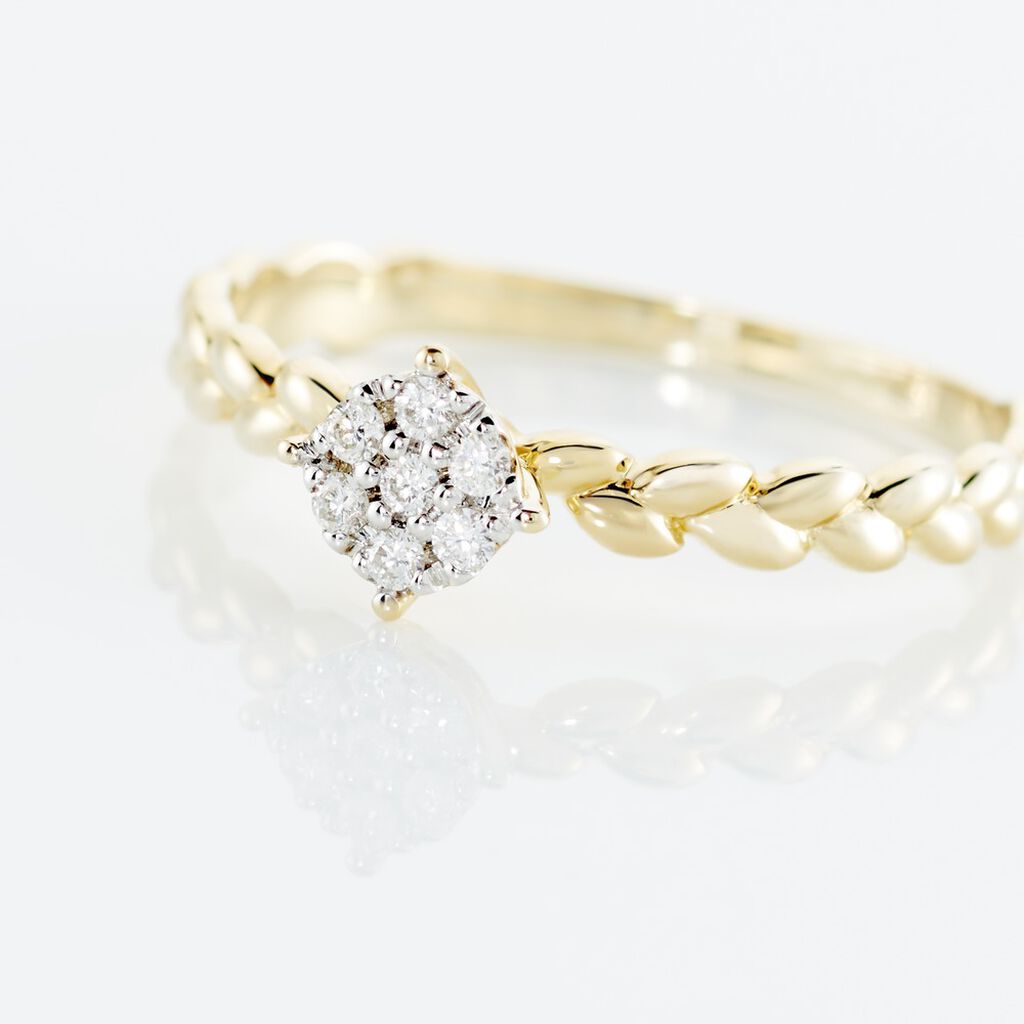 Bague Or Jaune Adlai Diamants - Bagues avec pierre Femme | Histoire d’Or