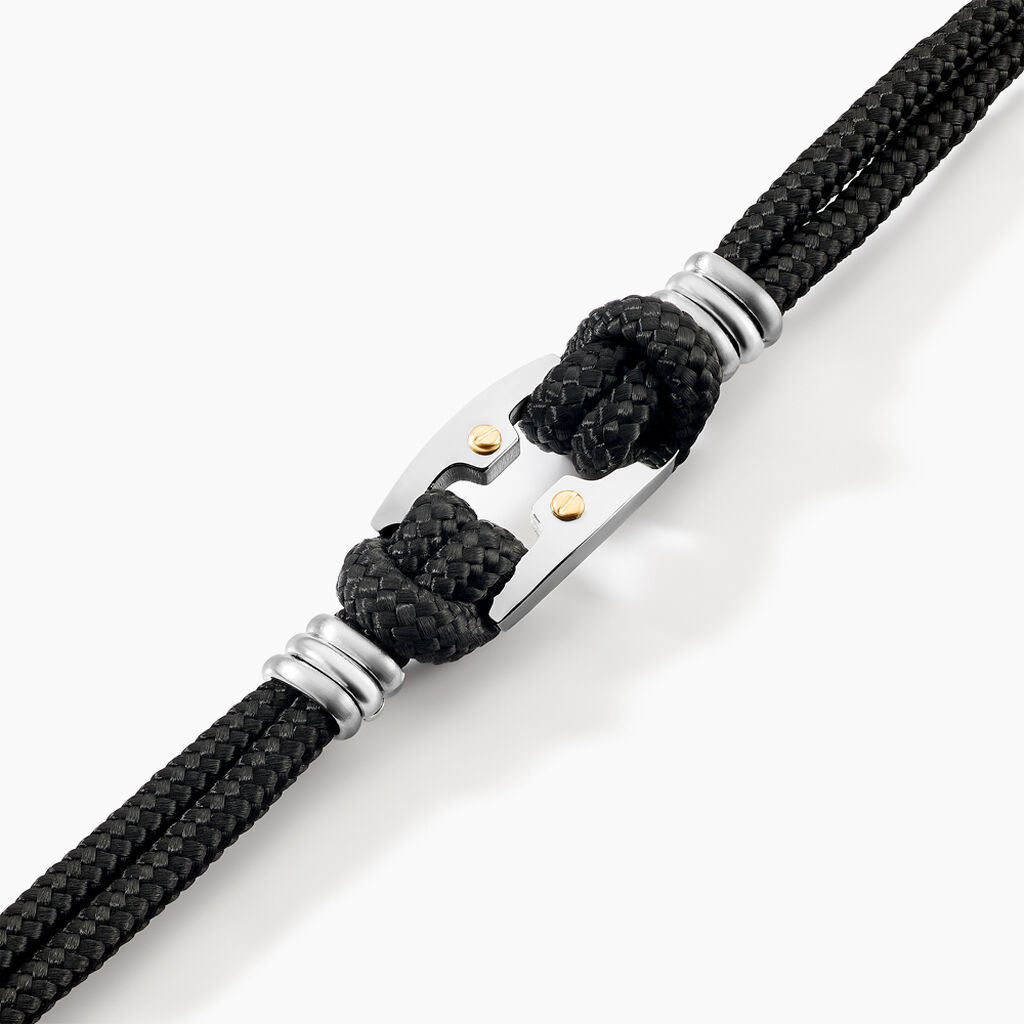 Bracelet Sayaline Acier Blanc - Bracelets cordon Homme | Histoire d&rsquo;Or