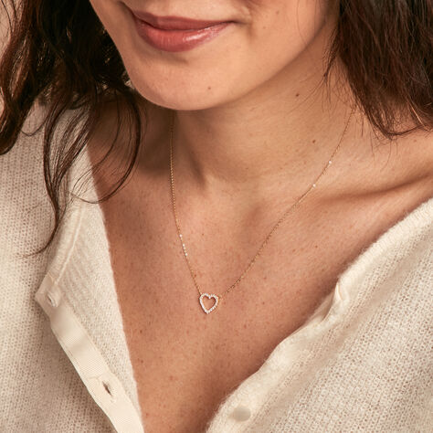 Collier Or Jaune Ansel Oxyde De Zirconium - Colliers Femme | Histoire d’Or