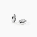 Cr&eacute;oles Huge Argent Blanc Oxyde De Zirconium - Boucles d'oreilles cr&eacute;oles Femme | Histoire d&rsquo;Or