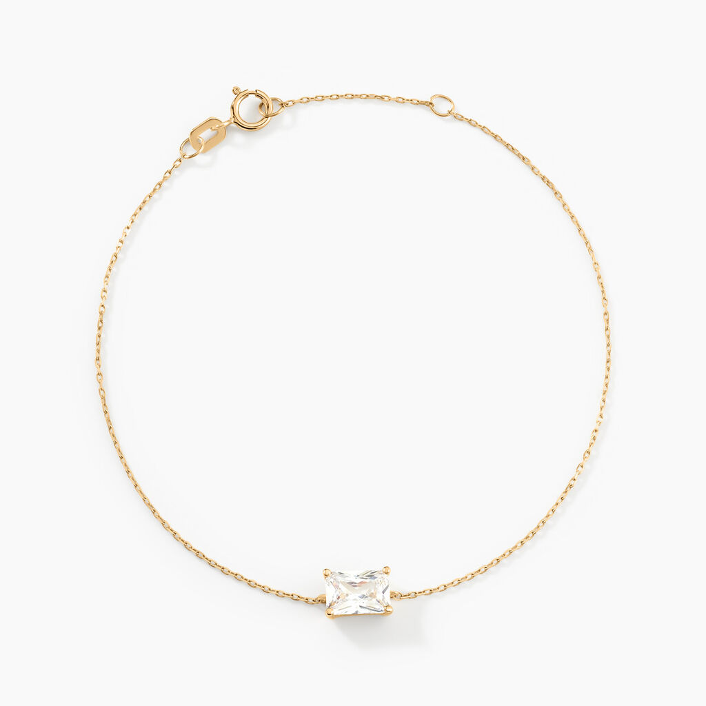 Bracelet Gatsby Or Jaune Oxyde De Zirconium - Bracelets Femme | Histoire d&rsquo;Or