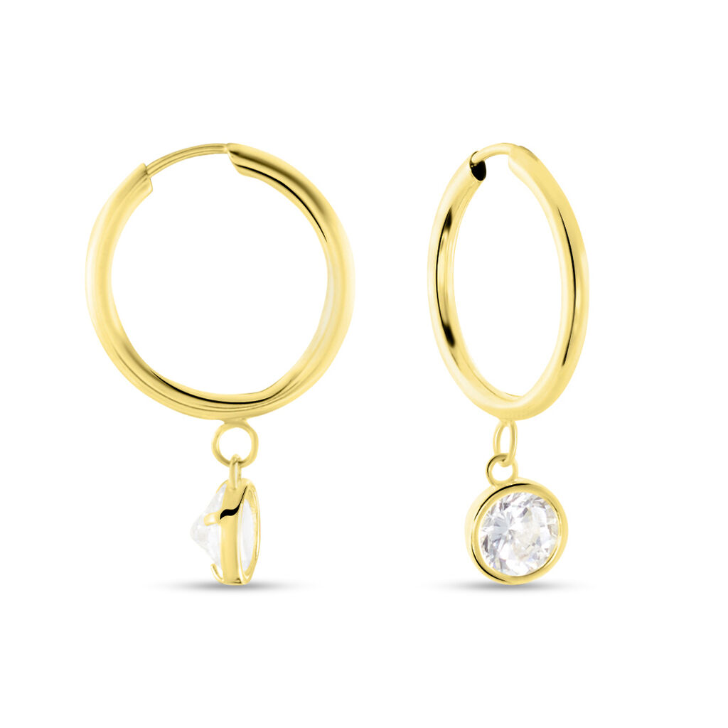 Creoles Or Jaune Lowan Oxyde De Zirconium - Boucles d'oreilles créoles Femme | Histoire d’Or