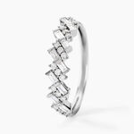 Alliance Zachary Or Blanc Diamant Synth&eacute;tique - Alliances Femme | Histoire d&rsquo;Or