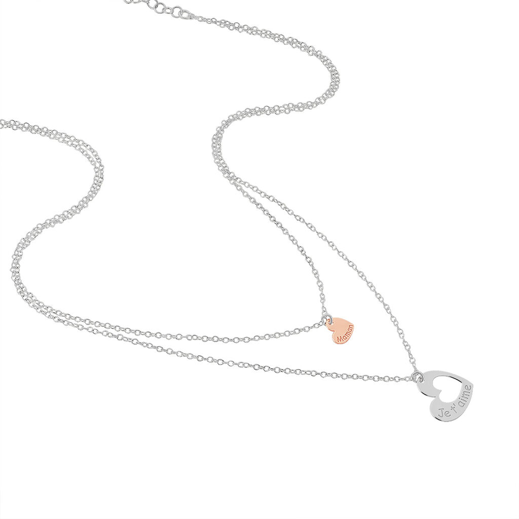 Collier Menia Argent Bicolore - Colliers doubles et triples chaînes Femme | Histoire d’Or