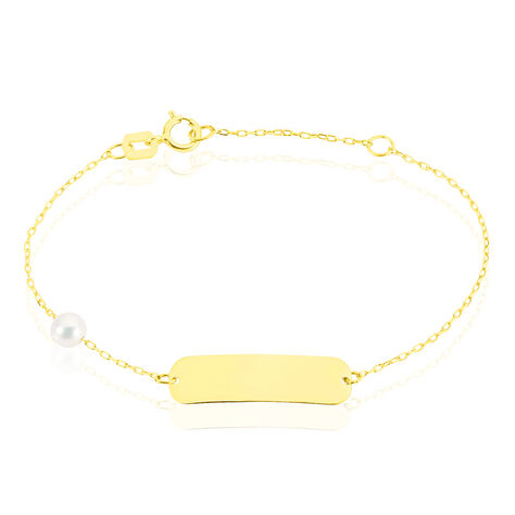 Bracelet Identité Helee Or Jaune Perle De Culture - Cadeaux de naissance Enfant | Histoire d’Or