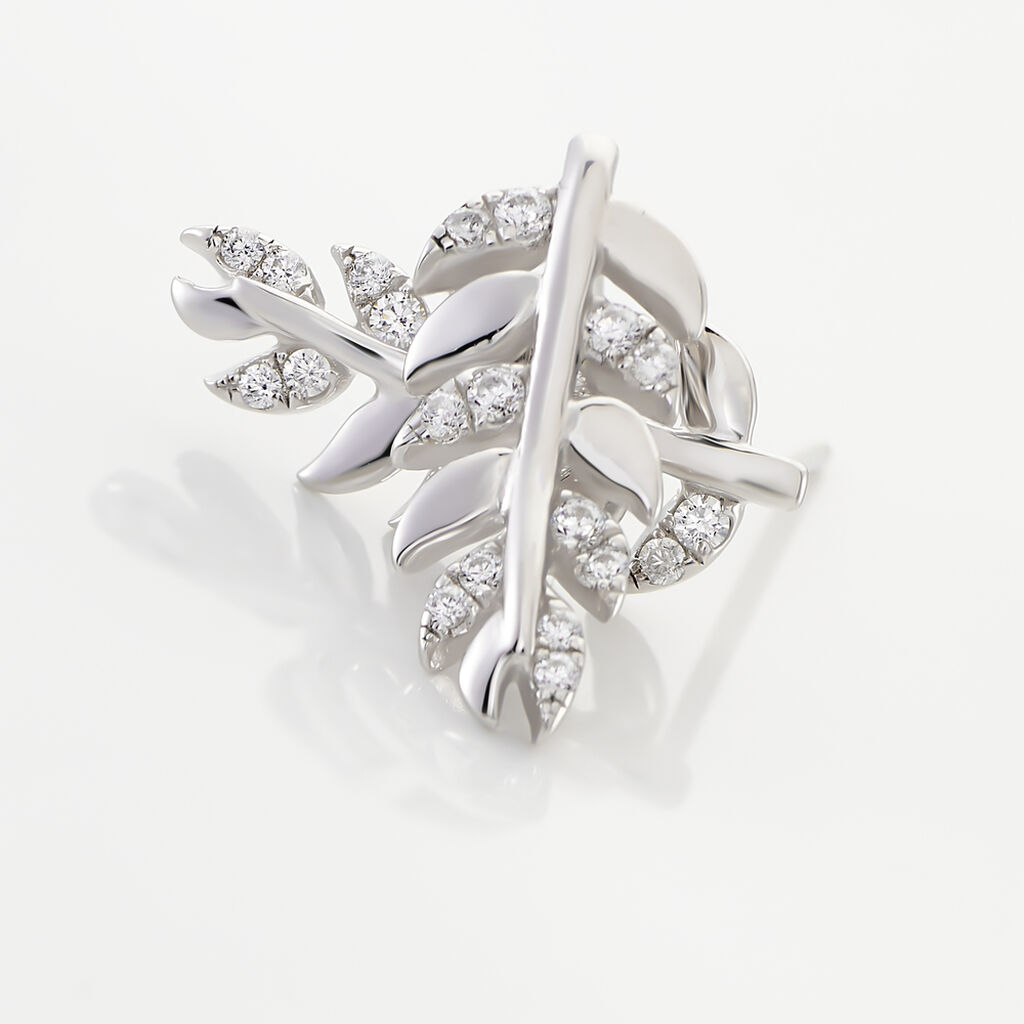 Boucles D'oreilles Puces Jade Argent Blanc Oxyde De Zirconium - Boucles d'oreilles fantaisie Femme | Histoire d’Or