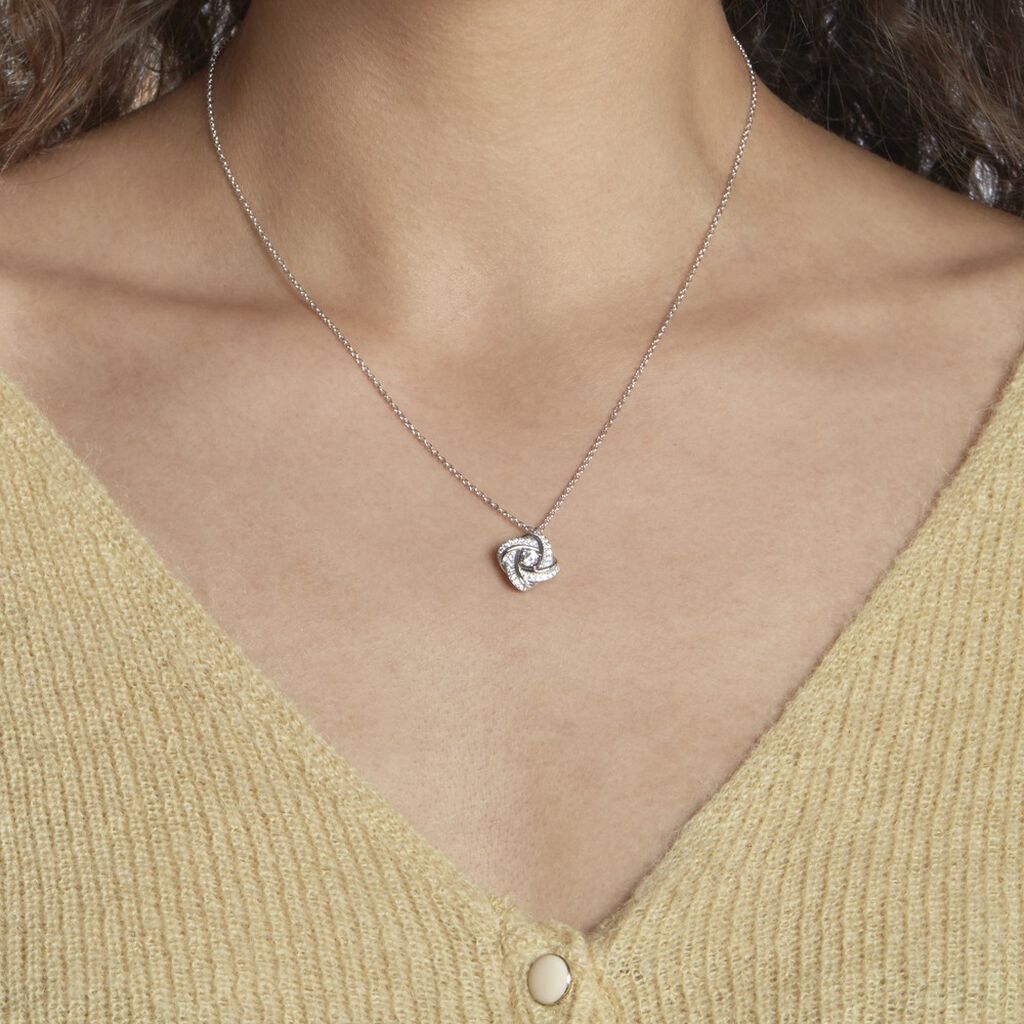 Collier Anasthase Argent Blanc Oxyde De Zirconium - Colliers fantaisie Femme | Histoire d’Or