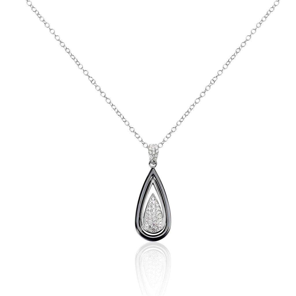 Collier Marina Cera Argent Blanc Céramique Et Oxyde De Zirconium
