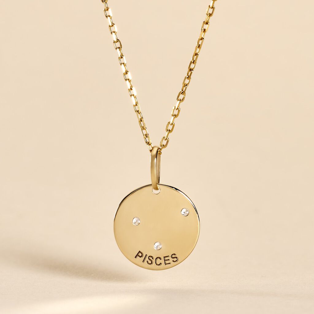 Pendentif Or Jaune Astraea Oxyde De Zirconium - Pendentifs Zodiaque Femme | Histoire d&rsquo;Or