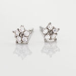 Boucles D'oreilles Puces Elais Etoile Or Blanc Oxyde De Zirconium - Clous d'oreilles Famille | Histoire d&rsquo;Or