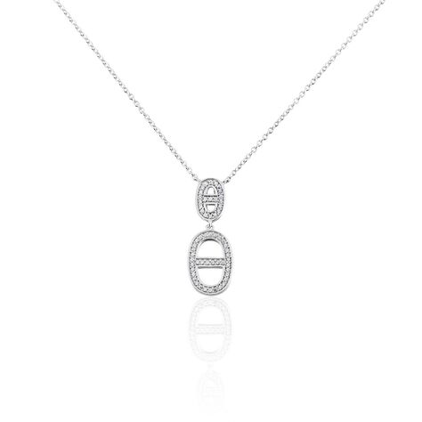 Collier Argent Blanc Caprina Oxydes De Zirconium - Colliers fantaisie Femme | Histoire d’Or