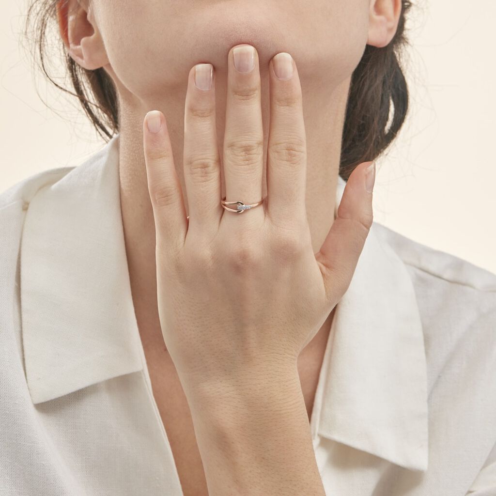 Bague Cyranna Or Rose Diamant - Bagues avec pierre Femme | Histoire d’Or