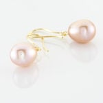 Boucles D'oreilles Pendantes Rose Or Jaune Perle De Culture - Boucles d'oreilles pendantes Femme | Histoire d&rsquo;Or