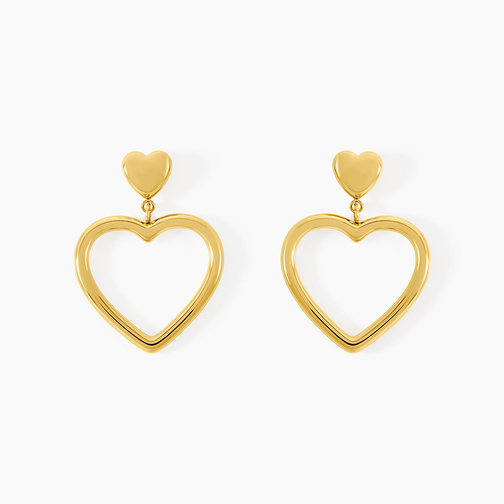 Boucles D'oreilles Pendantes Tassy Acier Jaune - Boucles d'oreilles fantaisie Femme | Histoire d&rsquo;Or