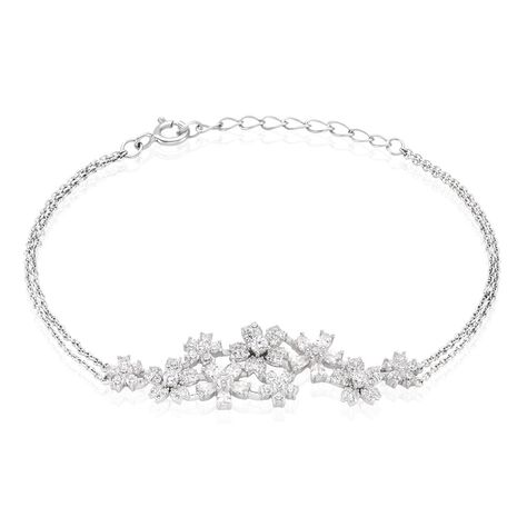 Bracelet Midnight Flower Argent Blanc Oxyde De Zirconium - Bracelets Femme | Histoire d’Or