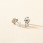 Boucles D'oreilles Puces Aphrodite Or Blanc Diamant - Clous d'oreilles Homme | Histoire d&rsquo;Or