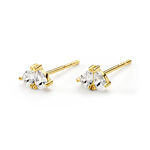 Boucles D'oreilles Puces Amandia Or Jaune Oxyde De Zirconium - Clous d'oreilles Femme | Histoire d&rsquo;Or
