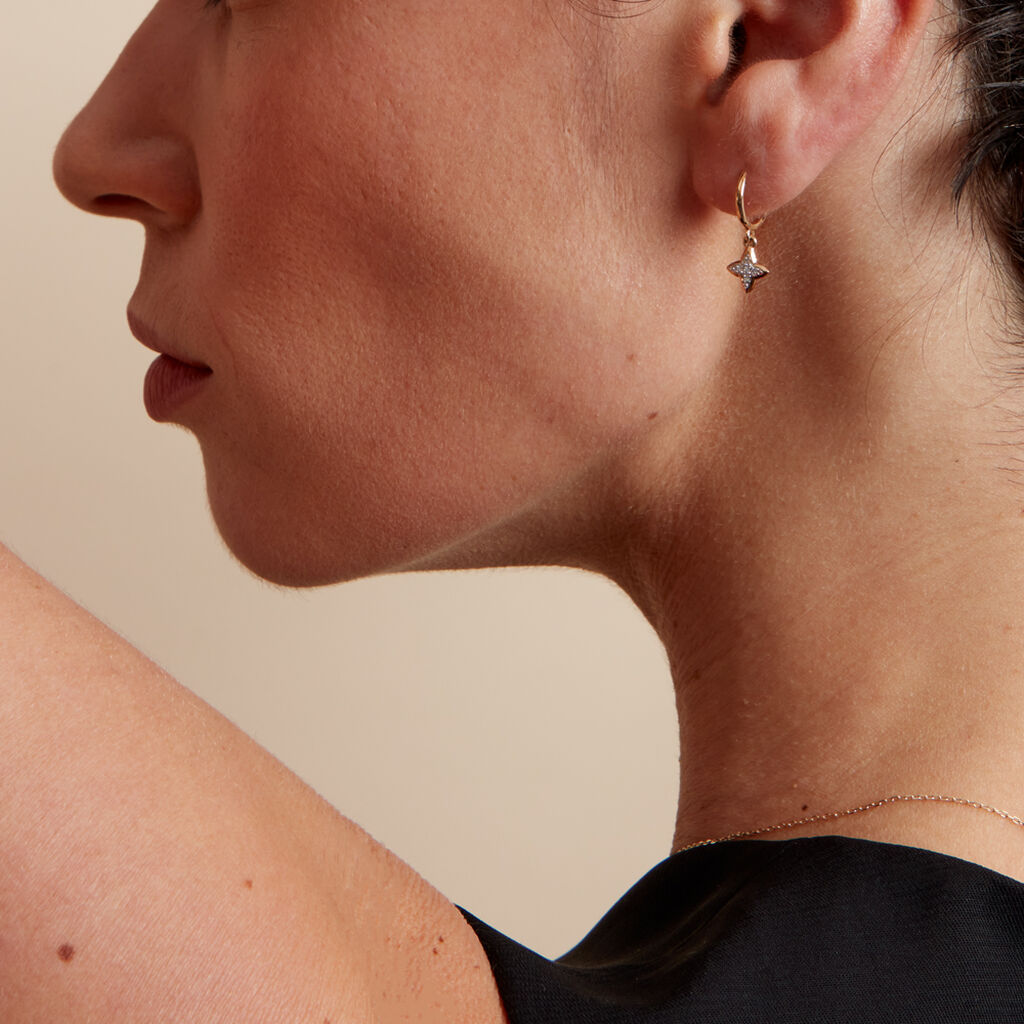 Créoles Delicatesse Or Jaune Diamant - Boucles d'oreilles créoles Femme | Histoire d’Or