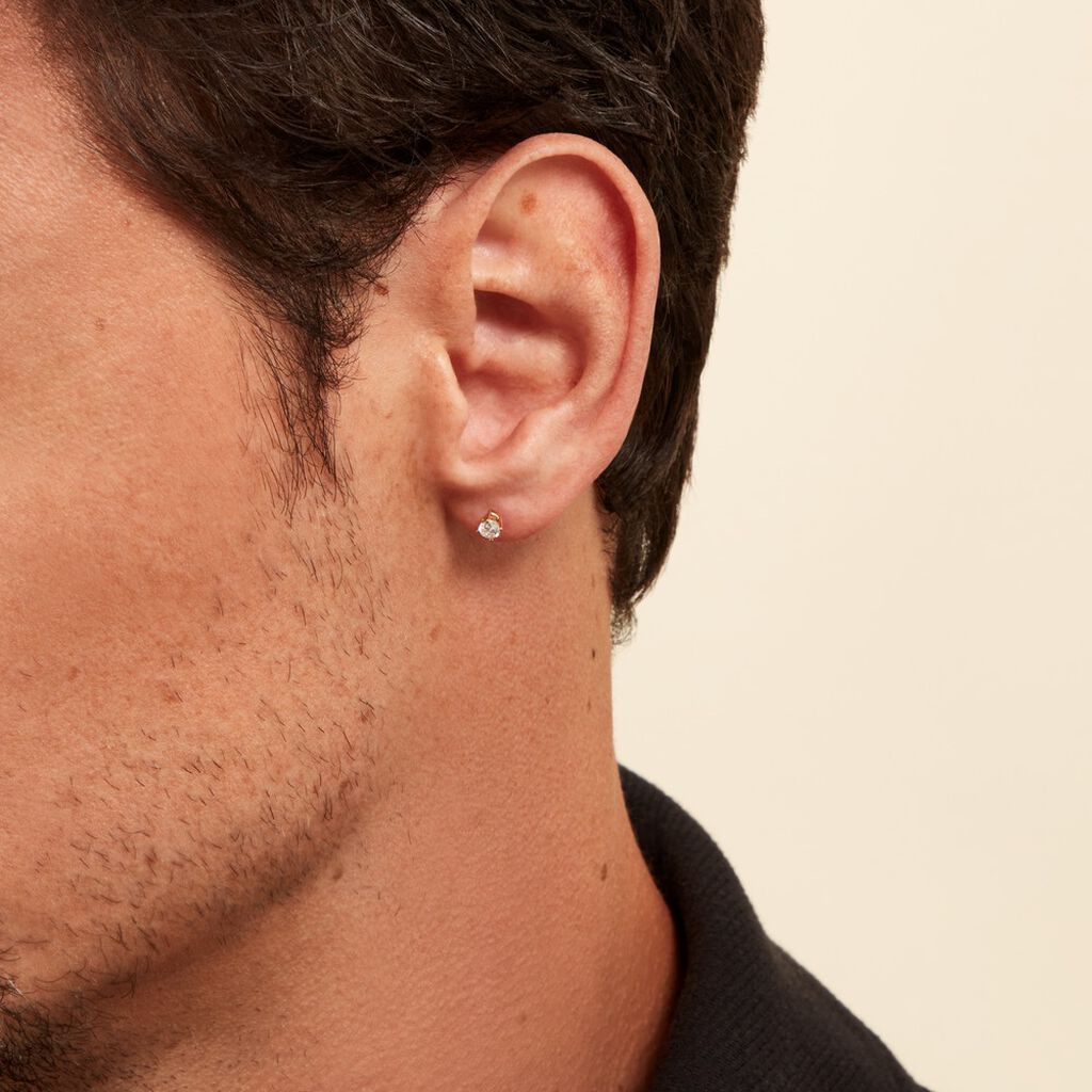 Boucle D'oreille Puce Unitaire Victoria Or Jaune Diamant - Clous d'oreilles Famille | Histoire d’Or