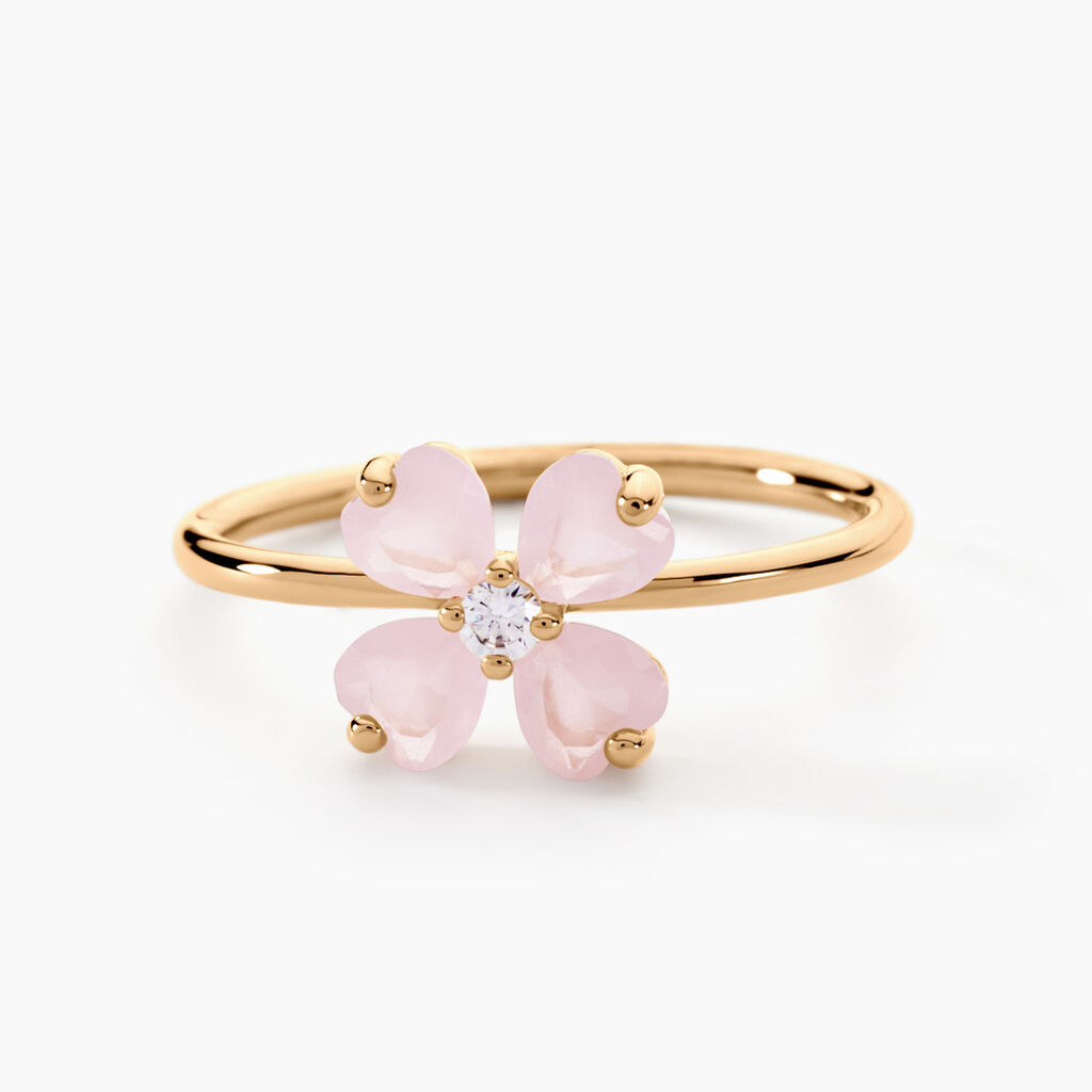 Bague Sendai Plaqu&eacute; Or Jaune Oxyde De Zirconium - Bagues solitaires Femme | Histoire d&rsquo;Or