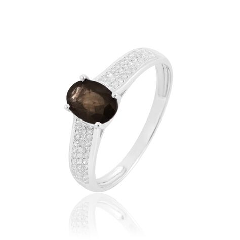 Bague Crista Or Blanc Quartz Et Diamant - Bagues solitaires Femme | Histoire d’Or