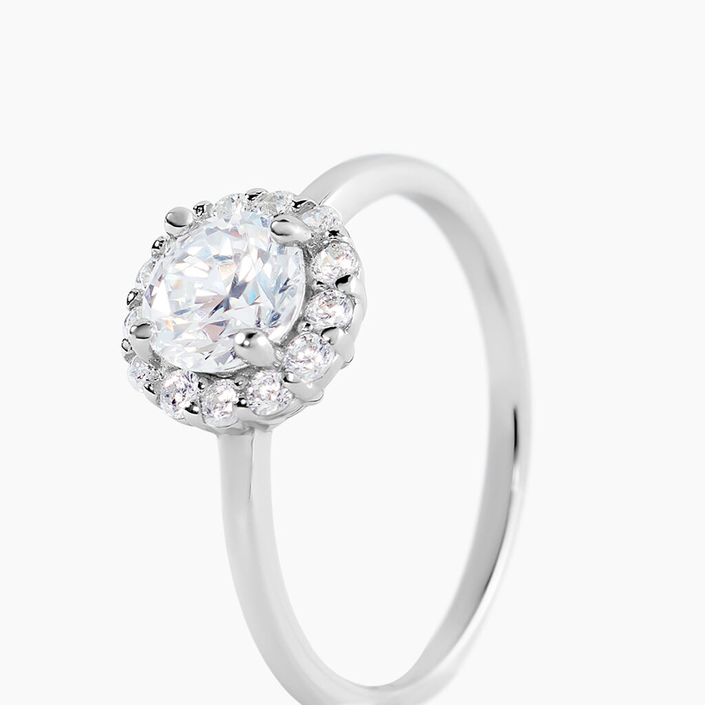 Bague Eternite Argent Blanc Oxyde De Zirconium - Bagues solitaires Femme | Histoire d’Or