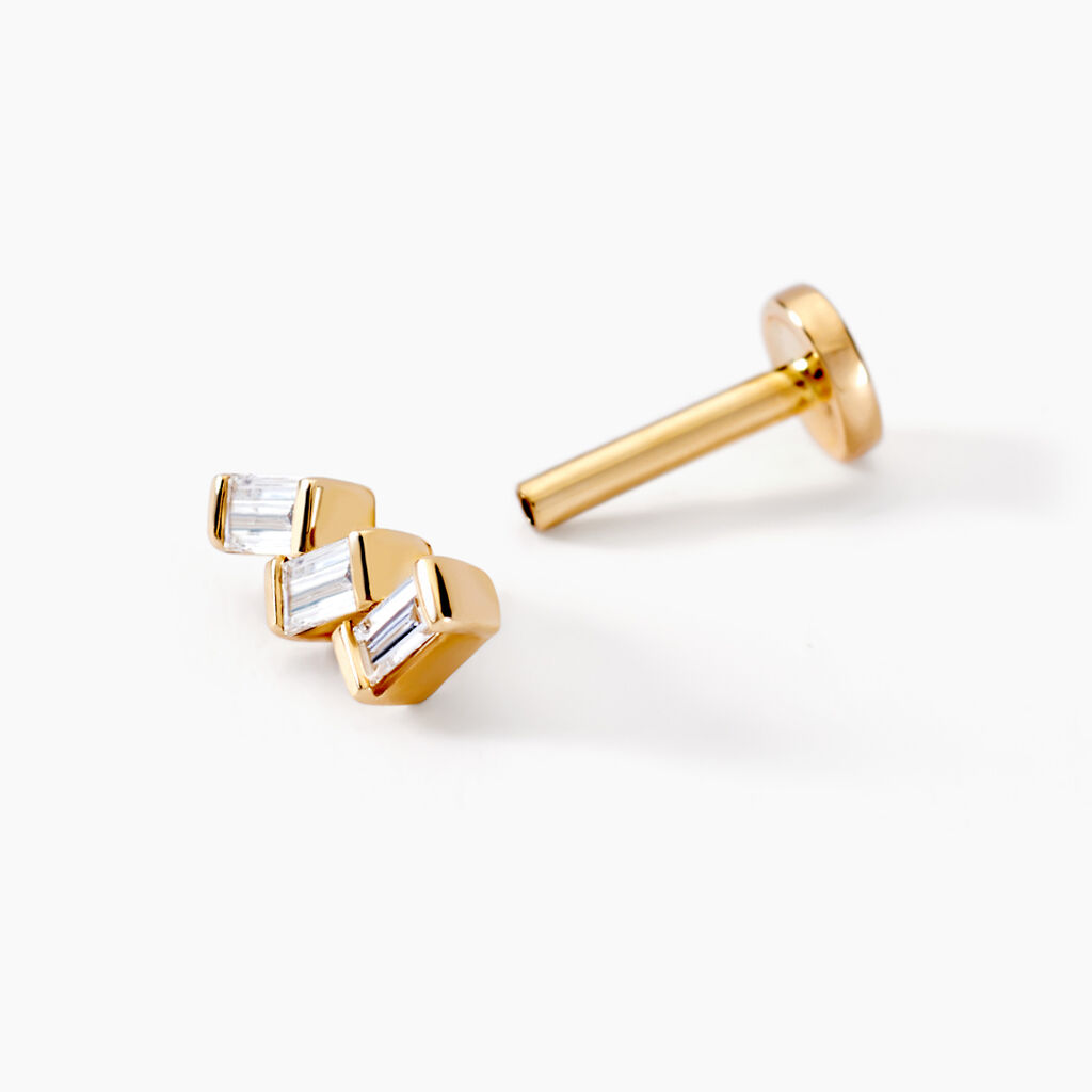 Piercing Pax Or Jaune Diamant Synth&eacute;tique - Bijoux Femme | Histoire d&rsquo;Or