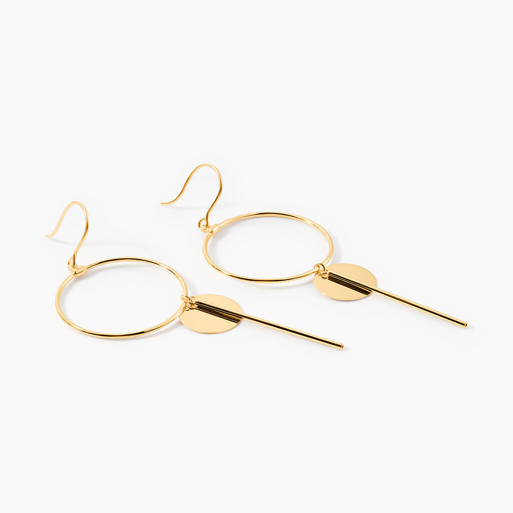 Boucles D'oreilles Pendantes Solaire Or Jaune - Boucles d'oreilles pendantes Femme | Histoire d&rsquo;Or