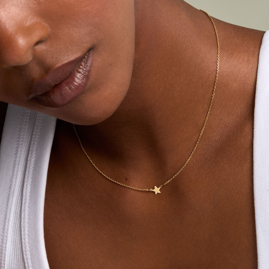 Collier Tinia Argent Dor&eacute; A L'Or 750/1000 - Bijoux sans pierre Femme | Histoire d&rsquo;Or