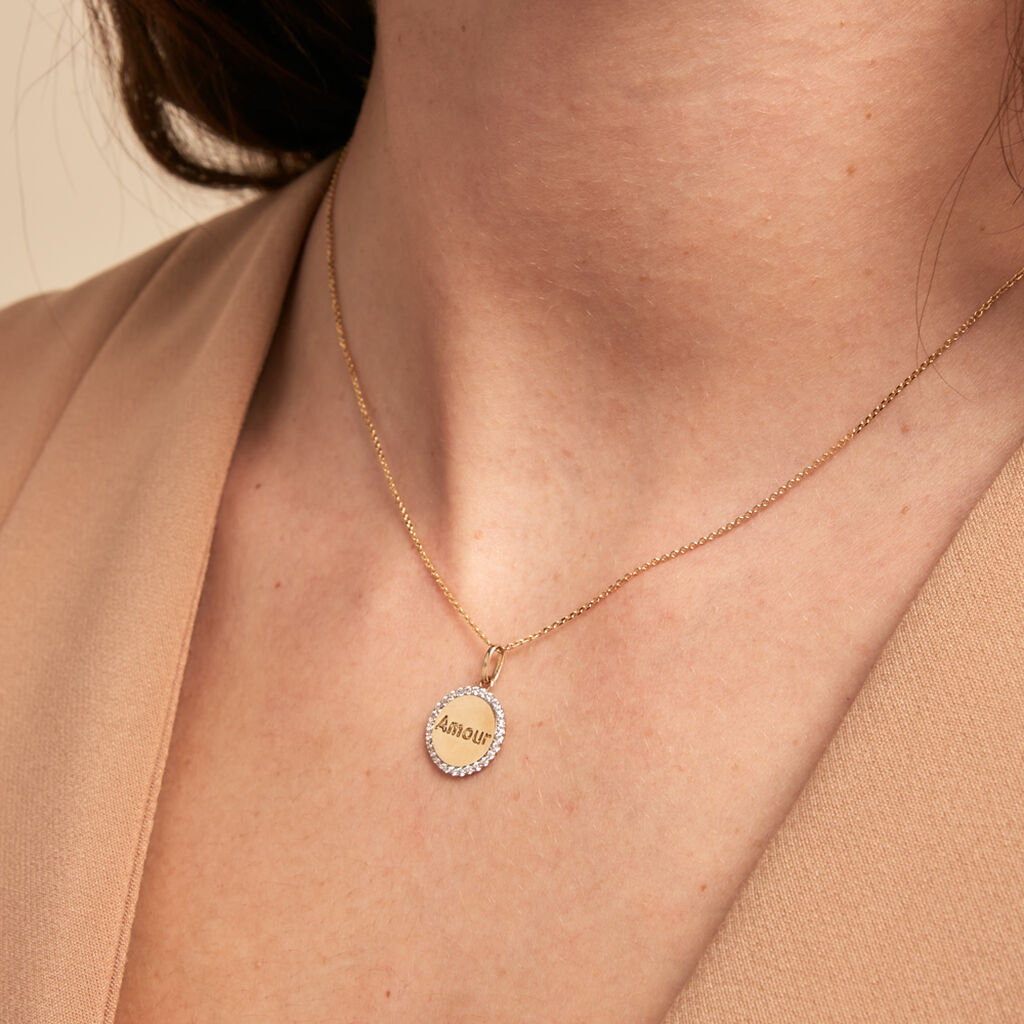Pendentif Levon Or Jaune Oxyde De Zirconium - Pendentifs Femme | Histoire d’Or