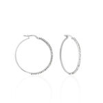 Cr&eacute;oles Sandrine Or Blanc Strass - Boucles d'oreilles empierr&eacute;es Femme | Histoire d&rsquo;Or