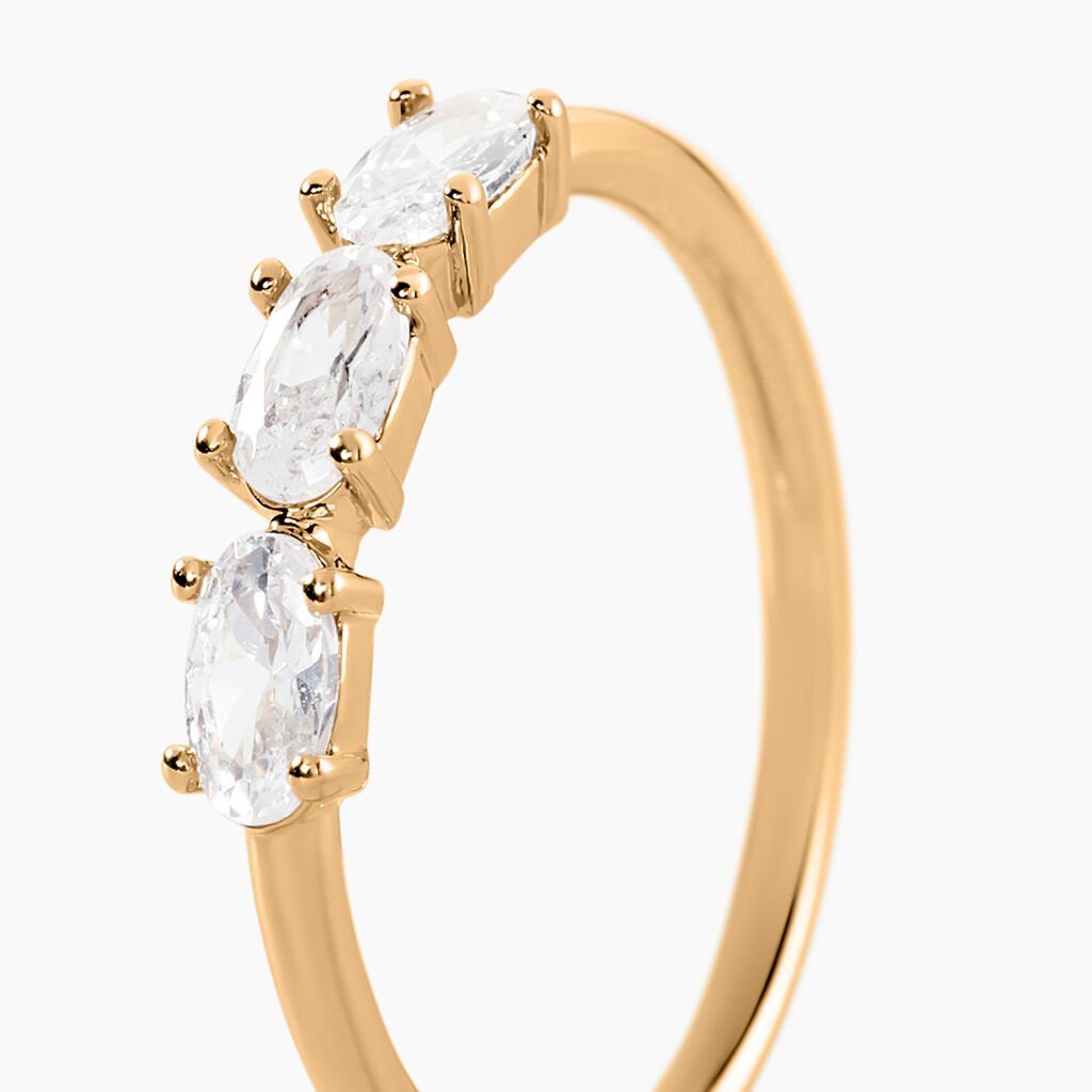 Bague Milenna Plaque Or Jaune Oxyde De Zirconium - Bagues avec pierre Femme | Histoire d’Or