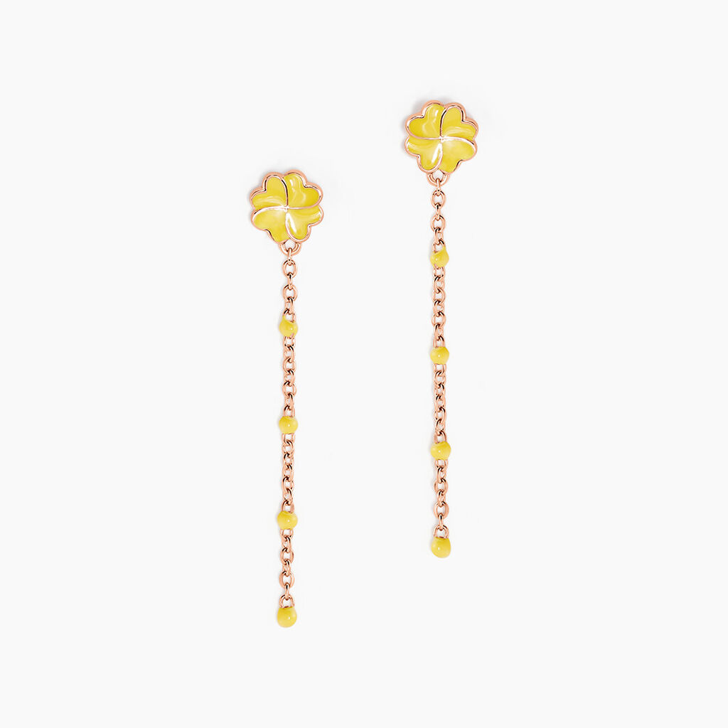 Boucles D'oreilles Pendantes Mimosa Argent Rose - Boucles d'oreilles fantaisie Femme | Histoire d’Or