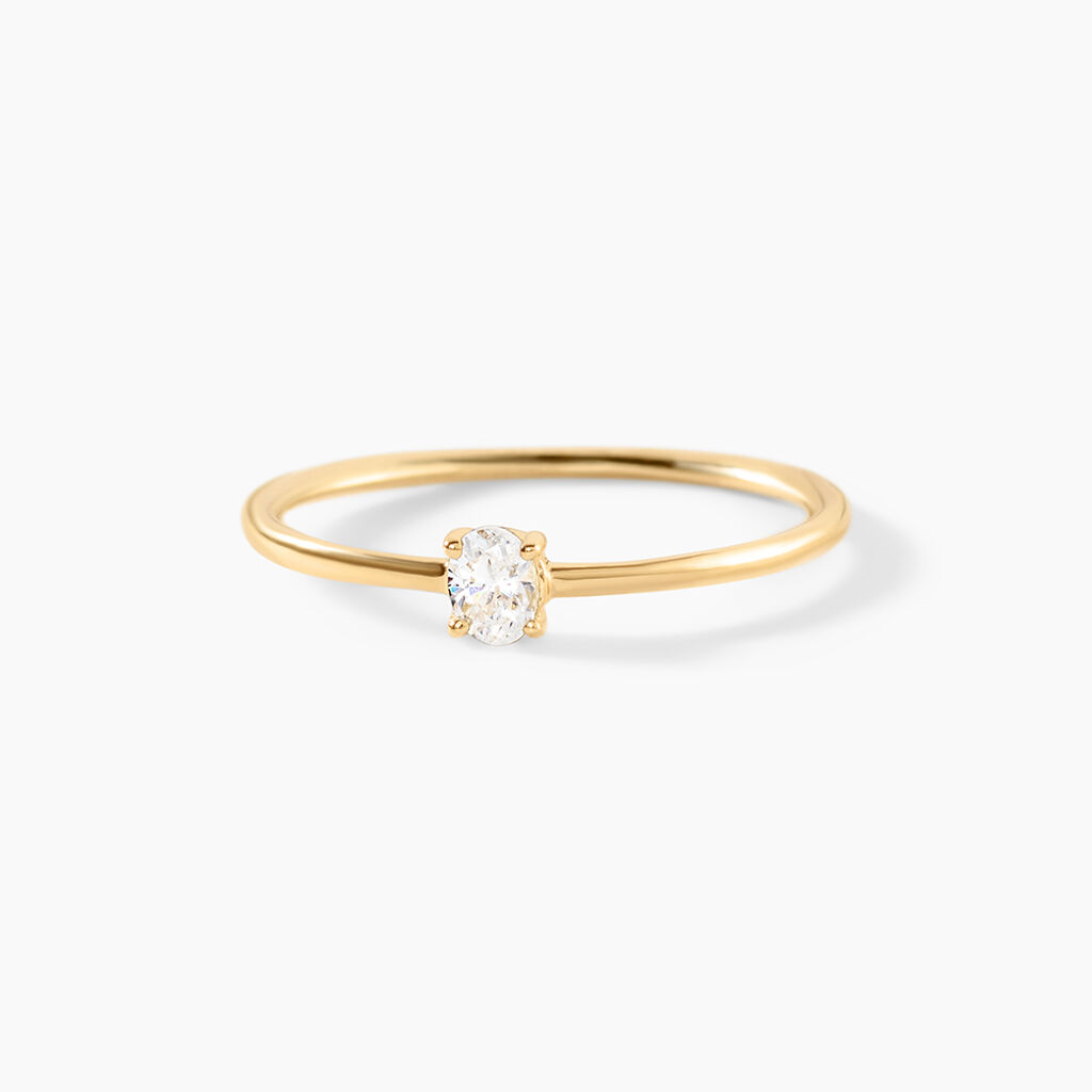 Bague Rudianus Or Jaune Diamant Synth&eacute;tique - Bagues avec pierre Femme | Histoire d&rsquo;Or