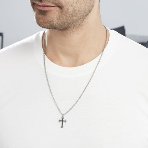 Collier Jodoc Acier Blanc - Colliers fantaisie Homme | Histoire d’Or
