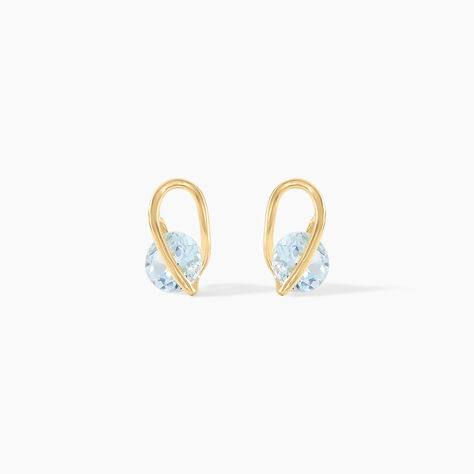 Boucles D'oreilles Puces Or Jaune Berecyntia Topaze - Clous d'oreilles Femme | Histoire d’Or