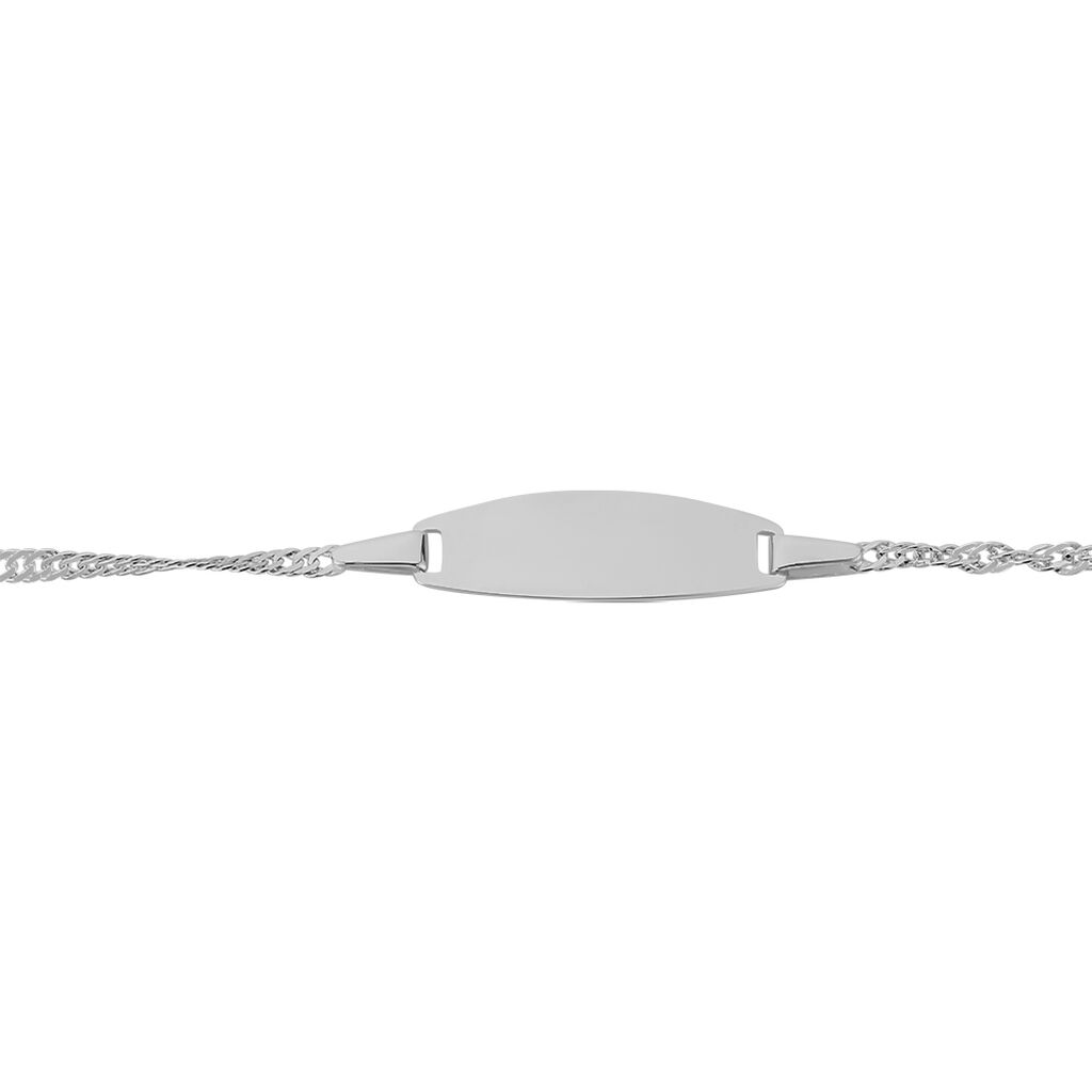Bracelet Identité Ericka Maille Singapour Or Blanc - Bracelets Communion Enfant | Histoire d’Or