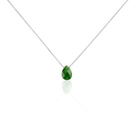 Collier Alvena Argent Blanc Rhodié Malachite Vert - Colliers fantaisie Femme | Histoire d’Or