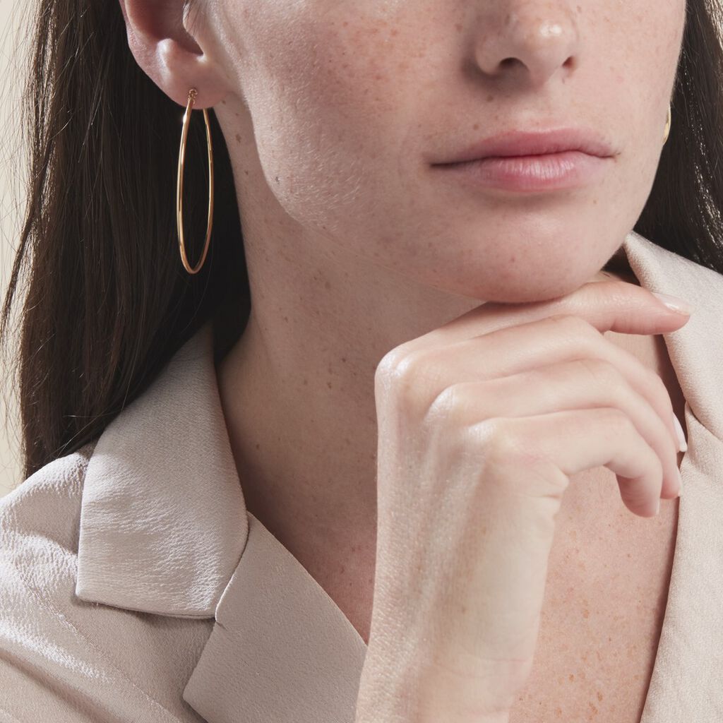 Créoles Agapanthe Or Jaune - Boucles d'oreilles créoles Femme | Histoire d’Or