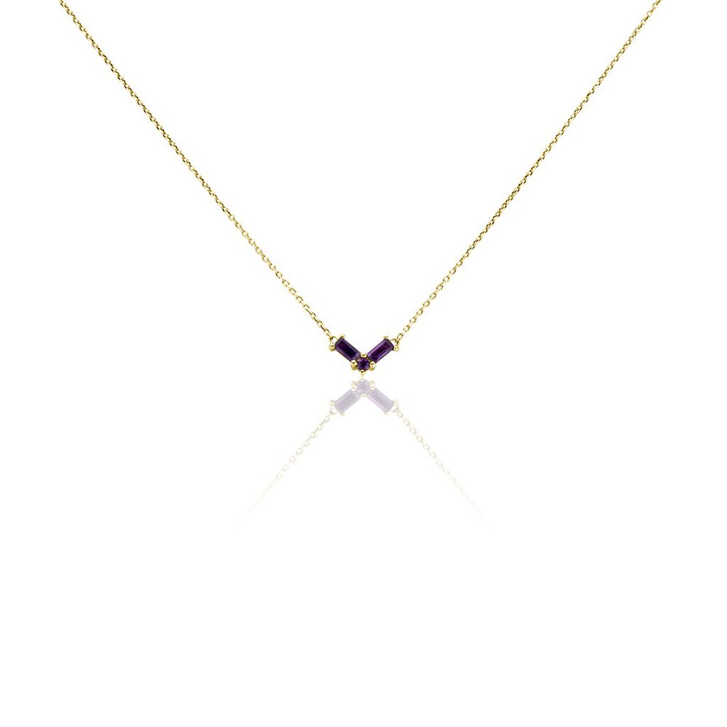 Collier Lavender Or Jaune Am&eacute;thyste - Colliers Femme | Histoire d&rsquo;Or