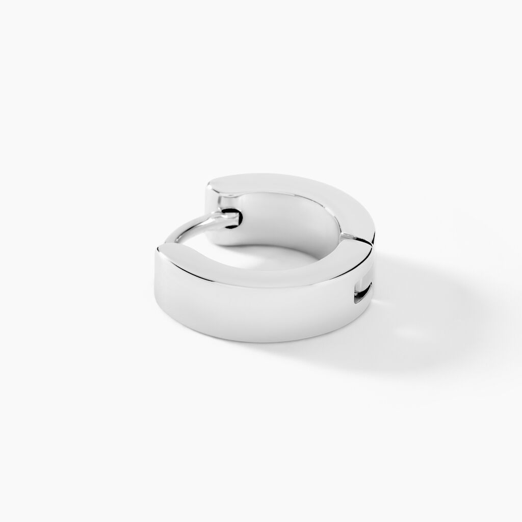 Créole Unitaire Helgo Acier Blanc - Boucles d'oreilles créoles Homme | Histoire d’Or