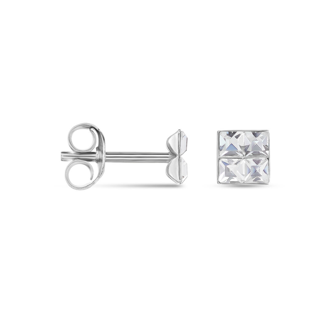 Boucles D'oreilles Puces Eve Argent Blanc Oxyde De Zirconium - Boucles d'oreilles fantaisie Femme | Histoire d’Or