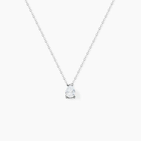 Collier Carolyn Argent Blanc Oxyde De Zirconium - Colliers fantaisie Femme | Histoire d&rsquo;Or