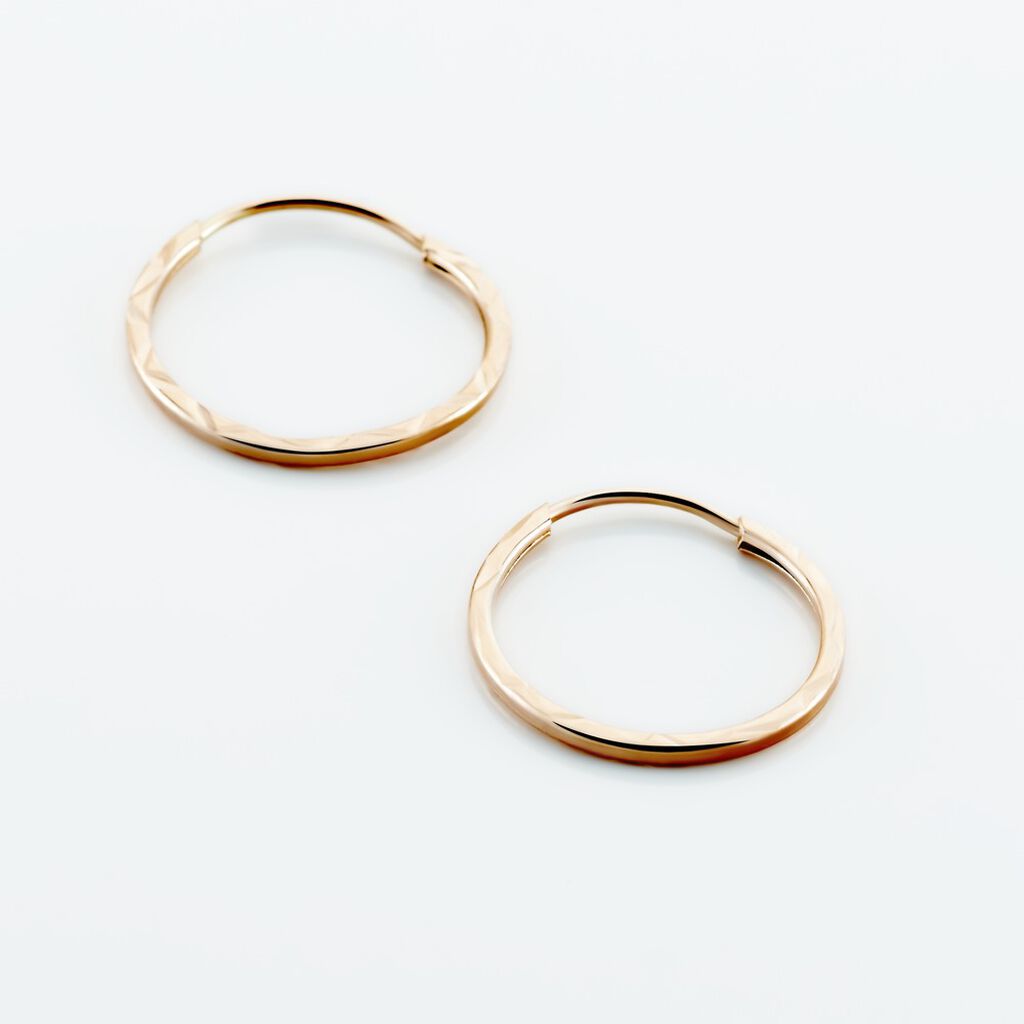 Créoles Valerina Or Rose - Boucles d'oreilles créoles Femme | Histoire d’Or