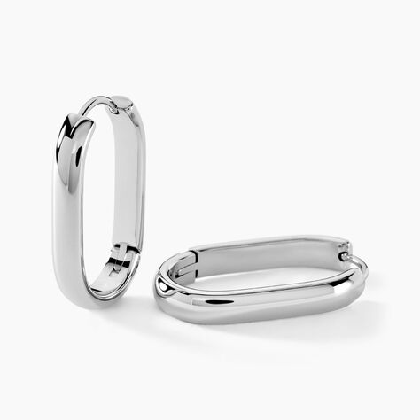 Créoles Anadia Acier Blanc - Boucles d'oreilles créoles Femme | Histoire d’Or