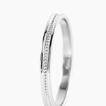 Alliance Perlee Ruban Plat Or Blanc - Alliances Unisex | Histoire d&rsquo;Or